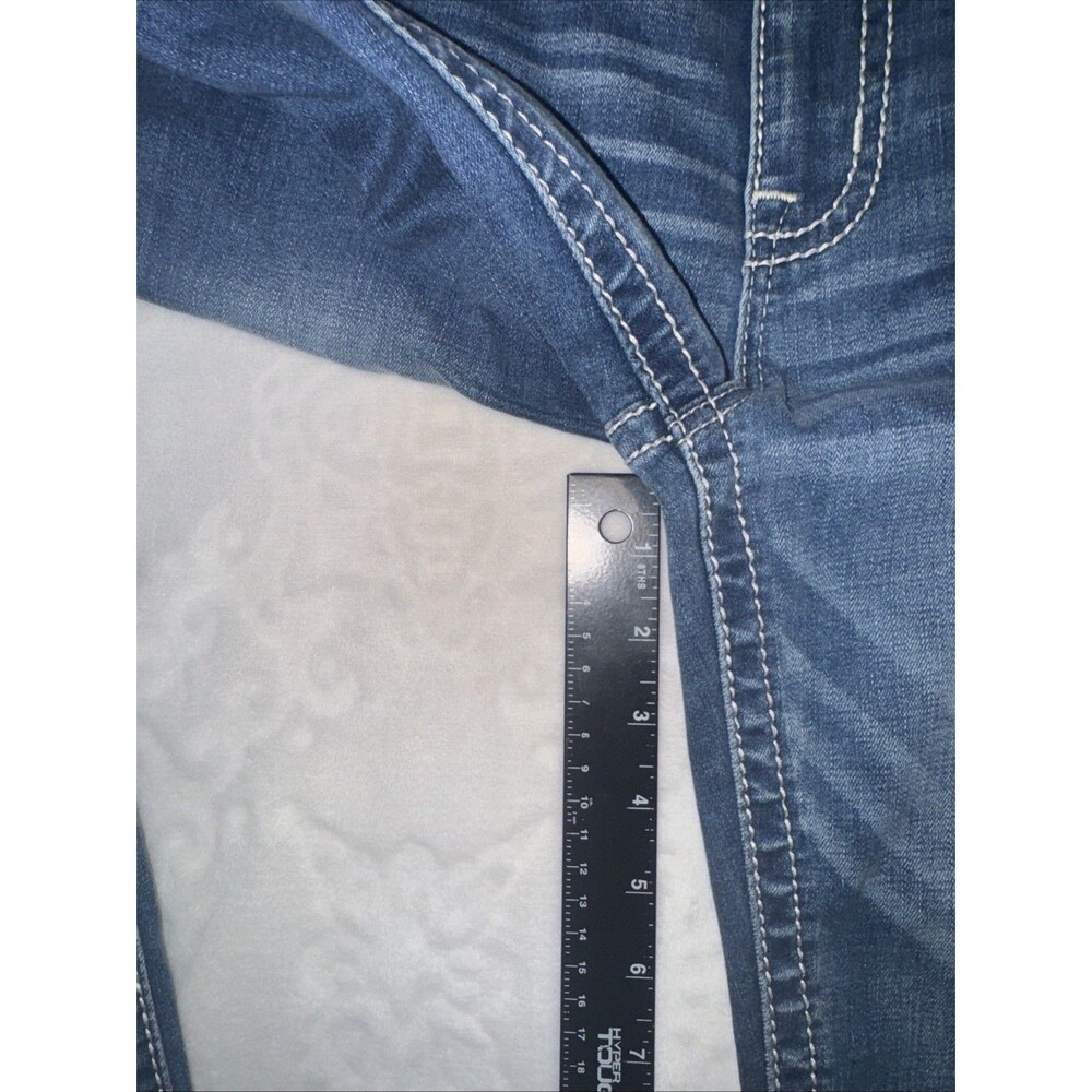 Miss Me Jeans, Slim Boot Women's Size 29 Blue, Denim, Gems Back Pocket, Flared - Picture 9 of 16